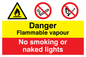 CN615: Flammable vapour no smoking