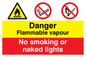 CN615: Flammable vapour no smoking