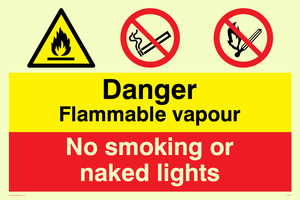 CN615: Flammable vapour no smoking