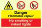 CN615: Flammable vapour no smoking