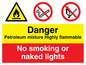 CN618: Petrol mixture flammable sign