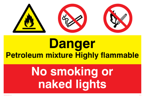 CN618: Petrol mixture flammable sign