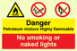 CN618: Petrol mixture flammable sign