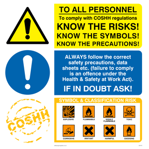 CN710: COSHH regs know the risks sign