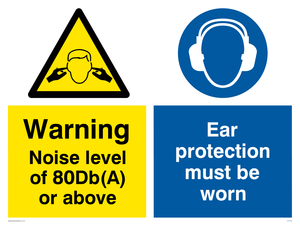 CP5388: 80Db Noise warning Ear protectors must be worn
