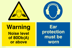 CP5388: 80Db Noise warning Ear protectors must be worn