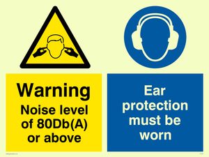 CP5388: 80Db Noise warning Ear protectors must be worn