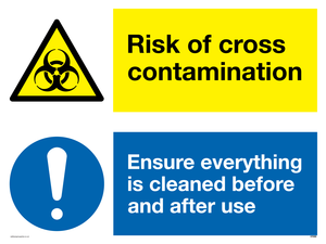 CP5986: Dual sign Risk of cross contamination Ensure everything is cleaned before and after use