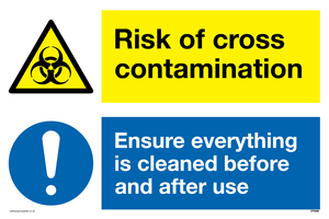 CP5986: Dual sign Risk of cross contamination Ensure everything is cleaned before and after use