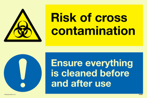 CP5986: Dual sign Risk of cross contamination Ensure everything is cleaned before and after use