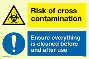 CP5986: Dual sign Risk of cross contamination Ensure everything is cleaned before and after use