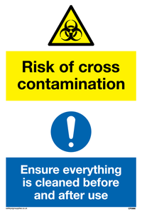 CP5986: Dual sign Risk of cross contamination Ensure everything is cleaned before and after use
