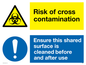 CP5987: Dual sign Risk of cross contamination Ensure this shared surface is cleaned before & after use