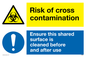 CP5987: Dual sign Risk of cross contamination Ensure this shared surface is cleaned before & after use