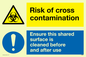 CP5987: Dual sign Risk of cross contamination Ensure this shared surface is cleaned before & after use