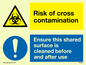 CP5987: Dual sign Risk of cross contamination Ensure this shared surface is cleaned before & after use