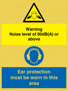 CP7542: Warning Noise level of 80dB(A) or above. Ear protection must be worn in this area