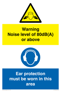 CP7542: Warning Noise level of 80dB(A) or above. Ear protection must be worn in this area