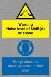 CP7542: Warning Noise level of 80dB(A) or above. Ear protection must be worn in this area