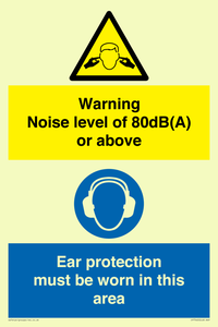 CP7542: Warning Noise level of 80dB(A) or above. Ear protection must be worn in this area