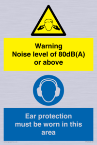 CP7542: Warning Noise level of 80dB(A) or above. Ear protection must be worn in this area