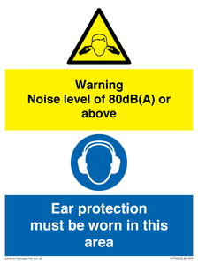 CP7542: Warning Noise level of 80dB(A) or above. Ear protection must be worn in this area