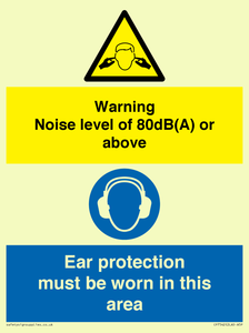 CP7542: Warning Noise level of 80dB(A) or above. Ear protection must be worn in this area