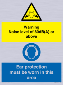 CP7542: Warning Noise level of 80dB(A) or above. Ear protection must be worn in this area