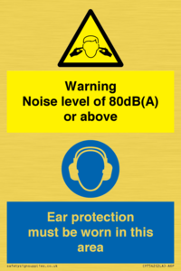 CP7542: Warning Noise level of 80dB(A) or above. Ear protection must be worn in this area