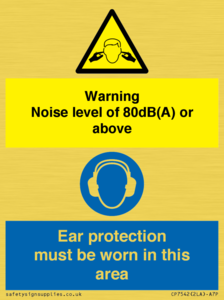 CP7542: Warning Noise level of 80dB(A) or above. Ear protection must be worn in this area
