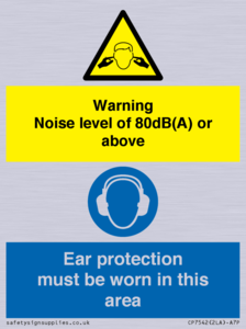 CP7542: Warning Noise level of 80dB(A) or above. Ear protection must be worn in this area