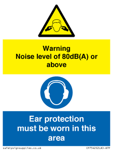 CP7542: Warning Noise level of 80dB(A) or above. Ear protection must be worn in this area