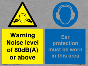 CP7542: Warning Noise level of 80dB(A) or above. Ear protection must be worn in this area