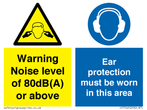 CP7542: Warning Noise level of 80dB(A) or above. Ear protection must be worn in this area