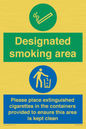 CS7900: Designated smoking area Please place extinguished cigarettes in the containers provided to ensure this area is kept clean
