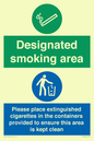 CS7900: Designated smoking area Please place extinguished cigarettes in the containers provided to ensure this area is kept clean