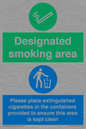 CS7900: Designated smoking area Please place extinguished cigarettes in the containers provided to ensure this area is kept clean