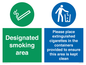 CS7900: Designated smoking area Please place extinguished cigarettes in the containers provided to ensure this area is kept clean