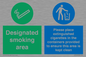 CS7900: Designated smoking area Please place extinguished cigarettes in the containers provided to ensure this area is kept clean