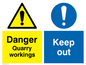 CU608: danger quarry workings keep out