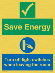 CV10591: Save Energy - Please Turn off lights when leaving the room