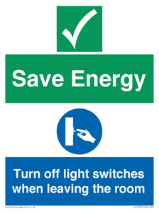 CV10591: Save Energy - Please Turn off lights when leaving the room
