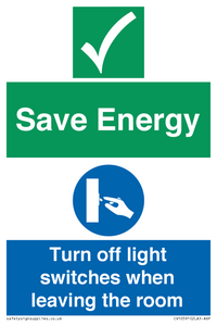CV10591: Save Energy - Please Turn off lights when leaving the room