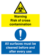 CV13139: Warning risk of cross contamination All surfaces must be cleaned before and after every use