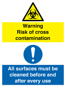 CV13139: Warning risk of cross contamination All surfaces must be cleaned before and after every use