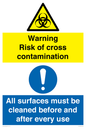 CV13139: Warning risk of cross contamination All surfaces must be cleaned before and after every use