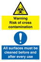 CV13139: Warning risk of cross contamination All surfaces must be cleaned before and after every use