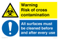 CV13139: Warning risk of cross contamination All surfaces must be cleaned before and after every use