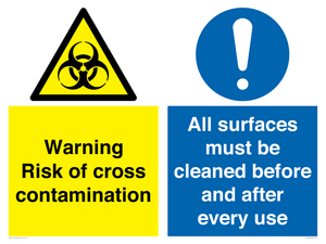 CV13139: Warning risk of cross contamination All surfaces must be cleaned before and after every use