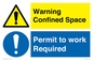 CV13205: Warning Confined Space Permit to work Required